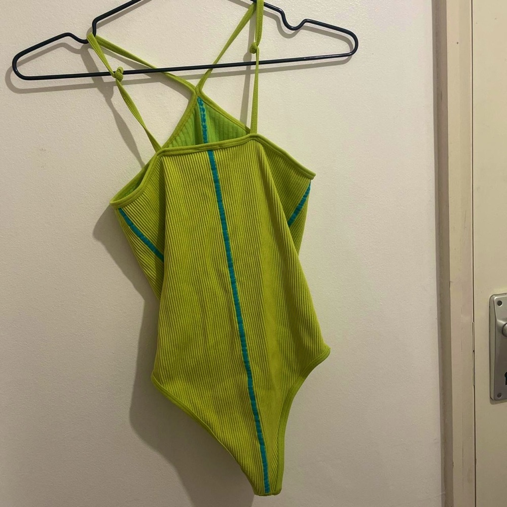 Zara Cross- neck lime green bodysuit - Picture 4 of 4